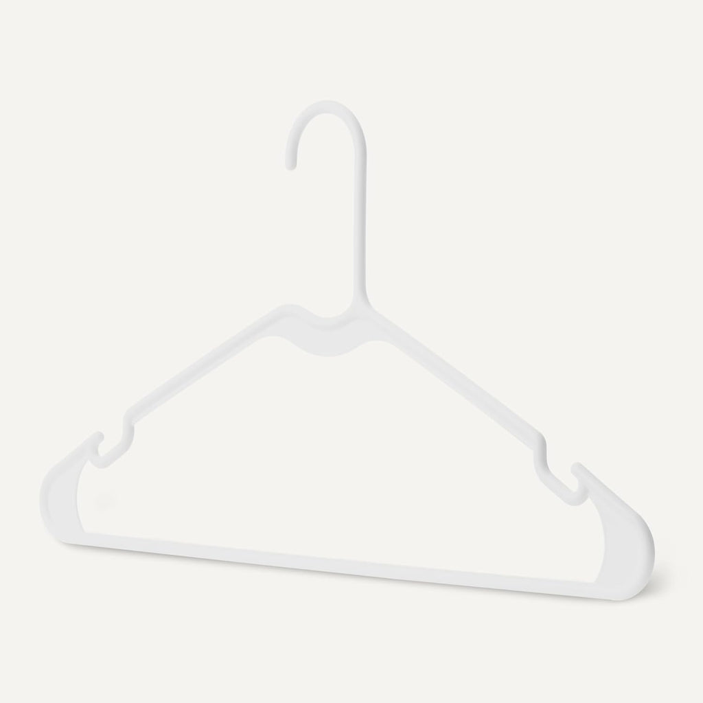 White Plastic Clothes Hangers – 50 Pack