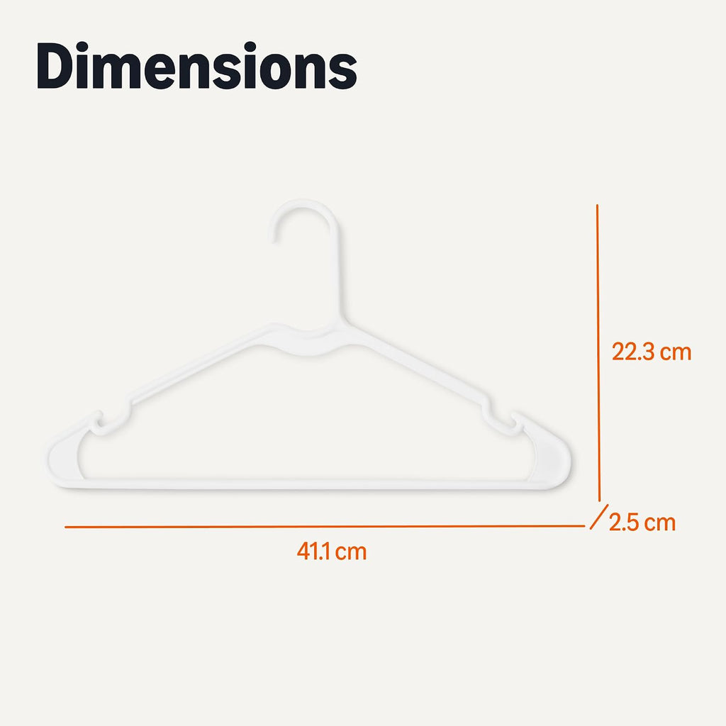 White Plastic Clothes Hangers – 50 Pack