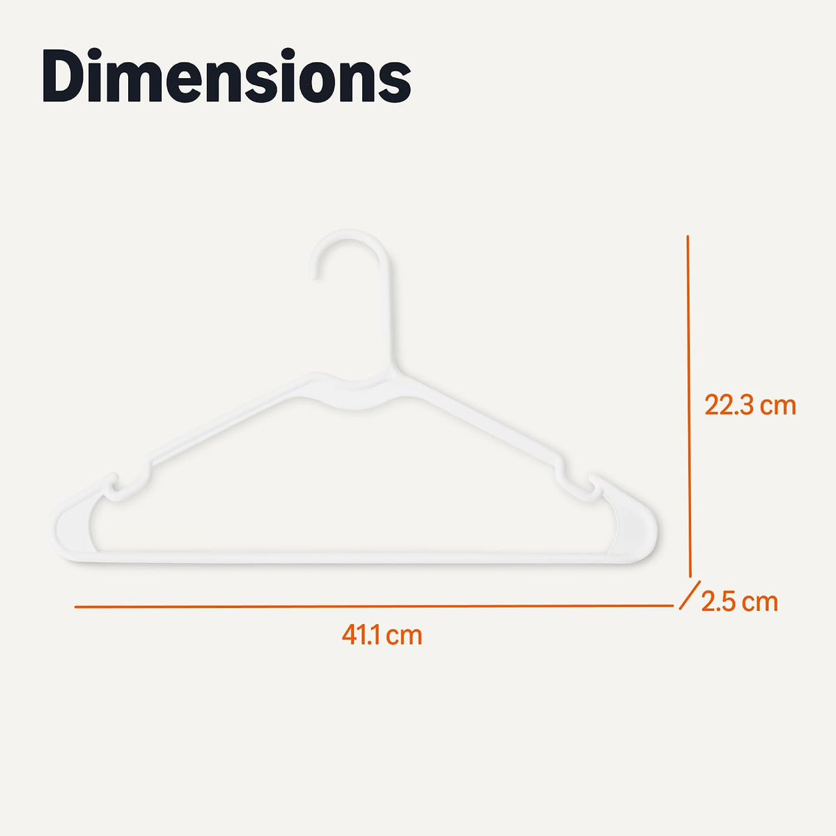 White Plastic Clothes Hangers – 50 Pack