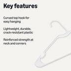 White Plastic Clothes Hangers – 50 Pack