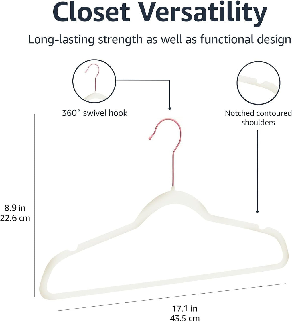 Slim Velvet Non-Slip Hangers – 50 Pack