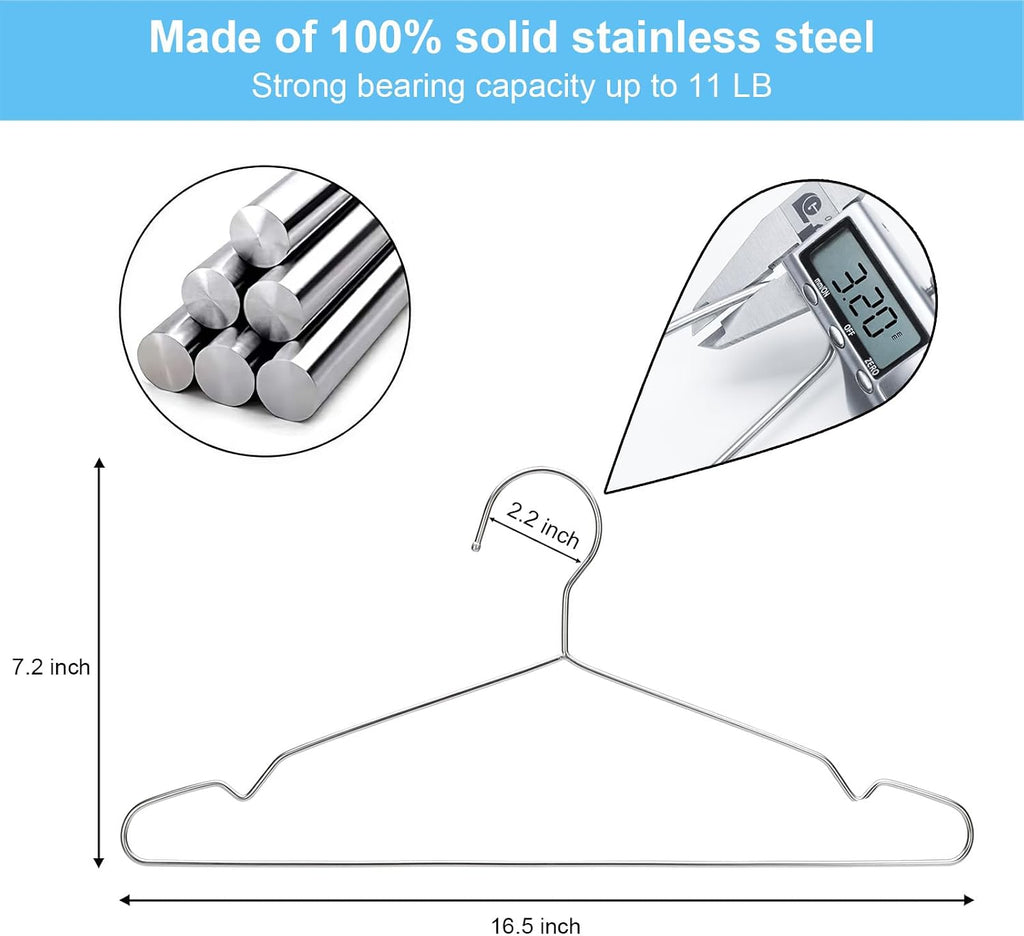 Stainless Steel Wire Hangers – 40 Pack