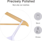 Natural Wooden Clothes Hangers – 30 Pack