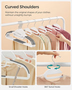 Slim Plastic Coat Hangers – 50 Pack