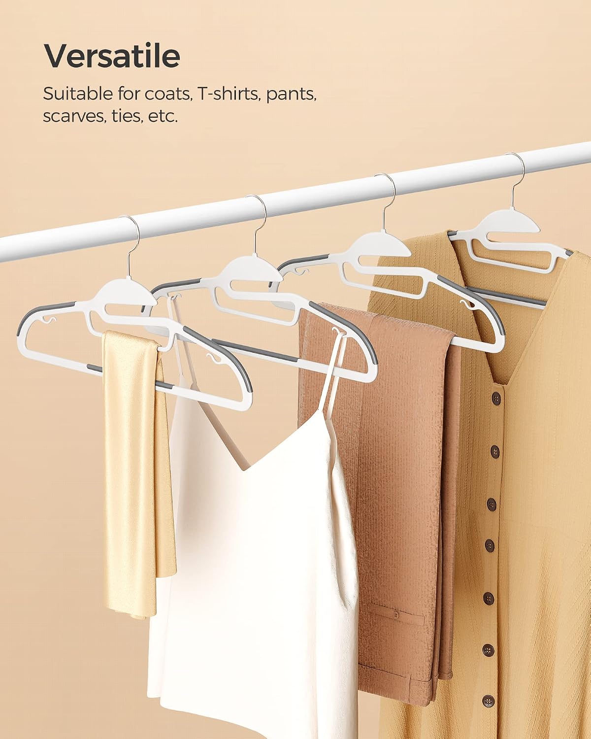 Slim Plastic Coat Hangers – 50 Pack
