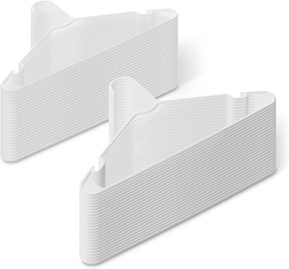 White Plastic Clothes Hangers – 50 Pack