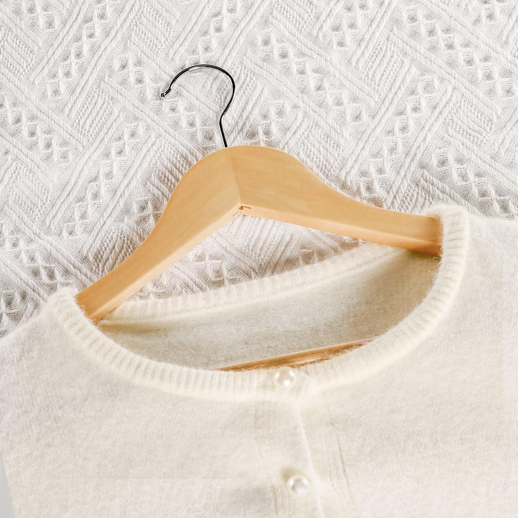 Natural Wooden Clothes Hangers – 30 Pack