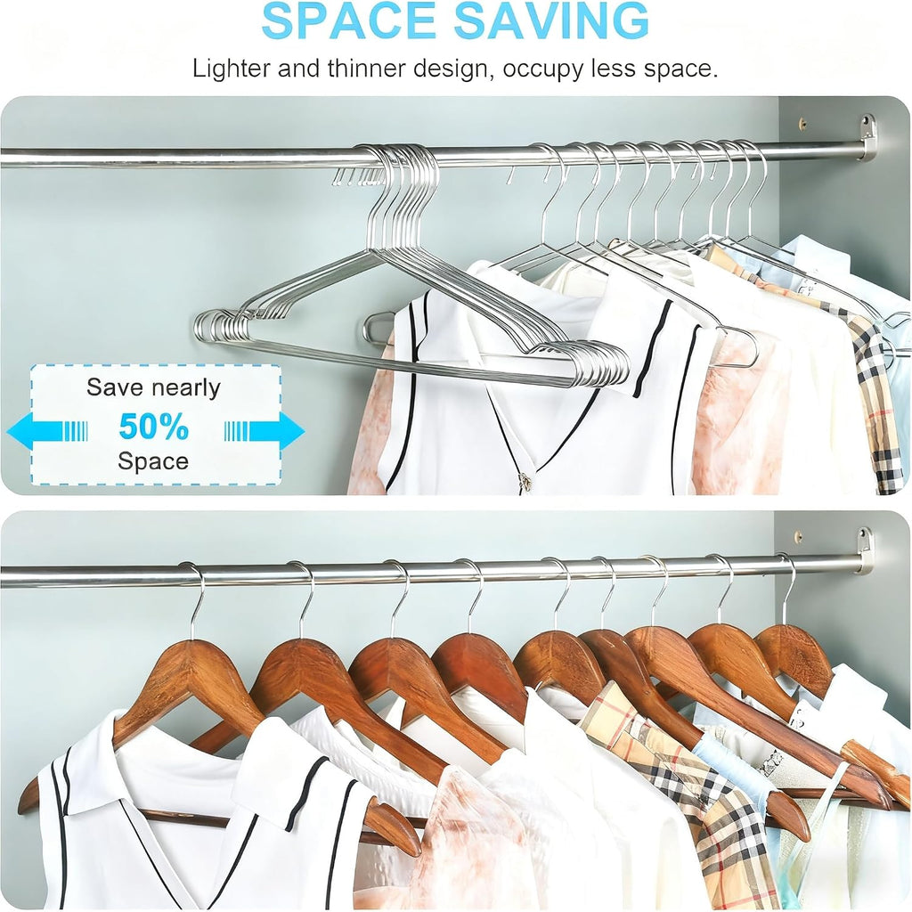 Stainless Steel Wire Hangers – 40 Pack